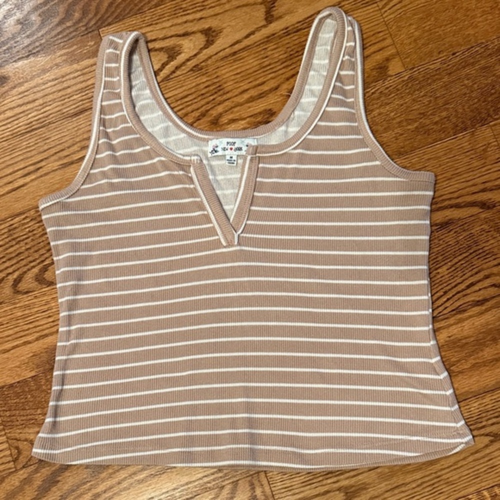 Poof New York Cropped tank tops Women's sleeveless top Boho tops size M stretch